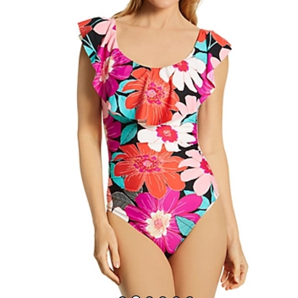 La Blanca In Full Bloom Off Shoulder Ruffle One Piece